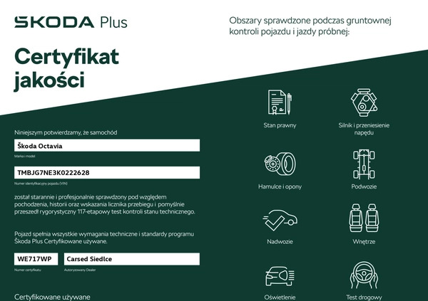 Skoda Octavia cena 66500 przebieg: 136078, rok produkcji 2019 z Słupsk małe 154